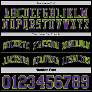 Custom Reversible Black Purple-Neon Green Double Side Sublimation Basketball Suit Jersey