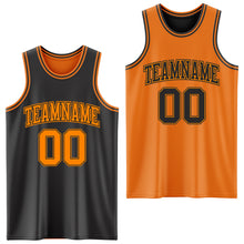 Load image into Gallery viewer, Custom Reversible Black Bay Orange Double Side Sublimation Basketball Suit Jersey
