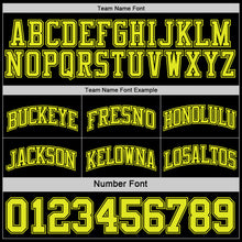 Load image into Gallery viewer, Custom Reversible Black Neon Yellow Double Side Sublimation Basketball Suit Jersey
