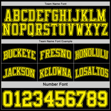 Load image into Gallery viewer, Custom Reversible Black Light Yellow Double Side Sublimation Basketball Suit Jersey
