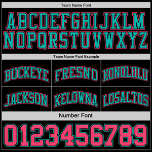 Custom Reversible Black Neon Pink-Aqua Double Side Sublimation Basketball Suit Jersey