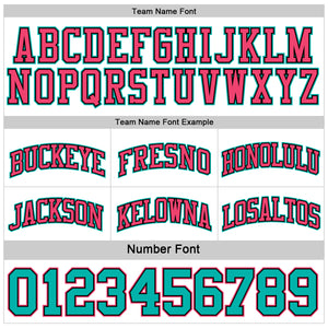 Custom Reversible Black Neon Pink-Aqua Double Side Sublimation Basketball Suit Jersey