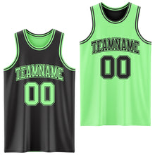 Load image into Gallery viewer, Custom Reversible Black Pea Green Double Side Sublimation Basketball Suit Jersey
