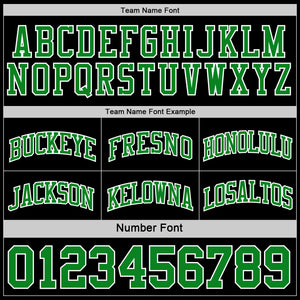 Custom Reversible Black Grass Green-White Double Side Sublimation Basketball Suit Jersey
