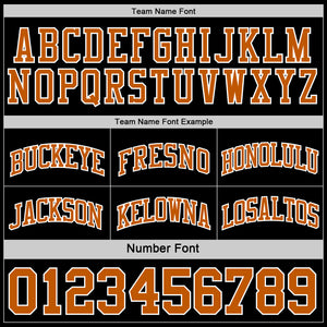 Custom Reversible Black Texas Orange-White Double Side Sublimation Basketball Suit Jersey
