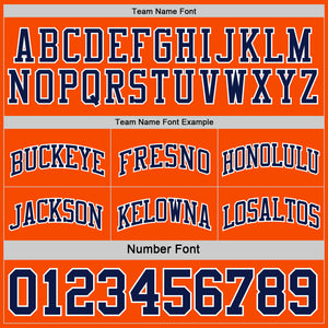 Custom Navy Orange-White Reversible Double Side Sublimation Basketball Suit Jersey