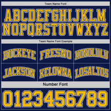 Load image into Gallery viewer, Custom Navy Gold-White Reversible Double Side Sublimation Basketball Suit Jersey
