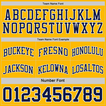 Load image into Gallery viewer, Custom Navy Gold-White Reversible Double Side Sublimation Basketball Suit Jersey
