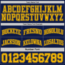 Load image into Gallery viewer, Custom Navy Gold Reversible Double Side Sublimation Basketball Suit Jersey
