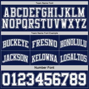 Custom Navy White-Gray Reversible Double Side Sublimation Basketball Suit Jersey