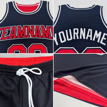 Load image into Gallery viewer, Custom Navy Vintage USA Flag Cream-Maroon Reversible Double Side Sublimation Basketball Suit Jersey
