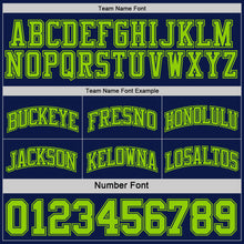 Load image into Gallery viewer, Custom Navy Neon Green Reversible Double Side Sublimation Basketball Suit Jersey
