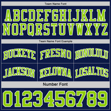 Load image into Gallery viewer, Custom Navy Neon Green-White Reversible Double Side Sublimation Basketball Suit Jersey
