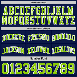 Custom Navy Neon Green-White Reversible Double Side Sublimation Basketball Suit Jersey