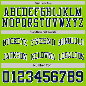 Custom Navy Neon Green-White Reversible Double Side Sublimation Basketball Suit Jersey
