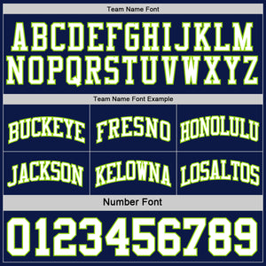 Custom Navy White-Neon Green Reversible Double Side Sublimation Basketball Suit Jersey