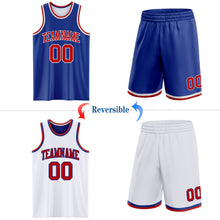 Load image into Gallery viewer, Custom Royal Red-White Reversible Double Side Sublimation Basketball Suit Jersey
