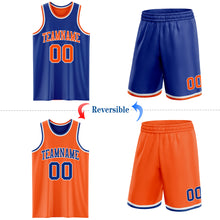 Load image into Gallery viewer, Custom Royal Orange-White Reversible Double Side Sublimation Basketball Suit Jersey
