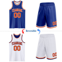 Load image into Gallery viewer, Custom Royal Orange-White Reversible Double Side Sublimation Basketball Suit Jersey
