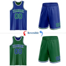 Load image into Gallery viewer, Custom Royal Kelly Green-White Reversible Double Side Sublimation Basketball Suit Jersey

