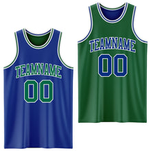 Load image into Gallery viewer, Custom Royal Kelly Green-White Reversible Double Side Sublimation Basketball Suit Jersey
