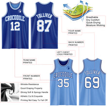 Load image into Gallery viewer, Custom Royal White-Light Blue Reversible Double Side Sublimation Basketball Suit Jersey
