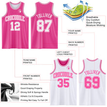 Load image into Gallery viewer, Custom Pink White Reversible Double Side Sublimation Basketball Suit Jersey
