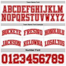 Load image into Gallery viewer, Custom Red White Reversible Double Side Basketball Jersey
