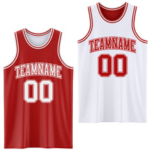 Load image into Gallery viewer, Custom Red White Reversible Double Side Basketball Jersey

