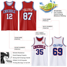 Load image into Gallery viewer, Custom Red White-Royal Reversible Double Side Sublimation Basketball Suit Jersey
