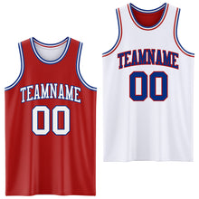 Load image into Gallery viewer, Custom Red White-Royal Reversible Double Side Sublimation Basketball Suit Jersey

