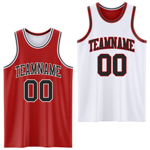 Load image into Gallery viewer, Custom Red Black-White Reversible Double Side Sublimation Basketball Suit Jersey
