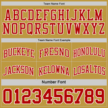 Load image into Gallery viewer, Custom Red White-Old Gold Reversible Double Side Sublimation Basketball Suit Jersey
