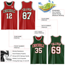 Load image into Gallery viewer, Custom Red White-Green Reversible Double Side Sublimation Basketball Suit Jersey
