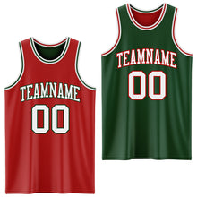 Load image into Gallery viewer, Custom Red White-Green Reversible Double Side Sublimation Basketball Suit Jersey
