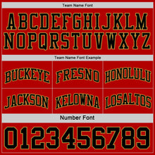 Load image into Gallery viewer, Custom Red Black-Old Gold Reversible Double Side Sublimation Basketball Suit Jersey
