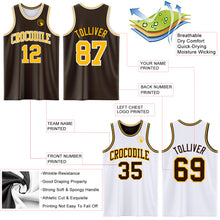 Load image into Gallery viewer, Custom Brown Gold-White Reversible Double Side Sublimation Basketball Suit Jersey
