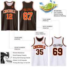 Load image into Gallery viewer, Custom Brown Orange-White Reversible Double Side Sublimation Basketball Suit Jersey
