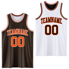 Load image into Gallery viewer, Custom Brown Orange-White Reversible Double Side Sublimation Basketball Suit Jersey
