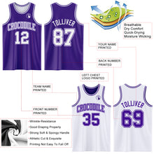 Load image into Gallery viewer, Custom Purple White Reversible Double Side Sublimation Basketball Suit Jersey

