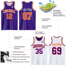 Load image into Gallery viewer, Custom Purple Orange-White Reversible Double Side Sublimation Basketball Suit Jersey
