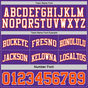Custom Purple Orange-White Reversible Double Side Sublimation Basketball Suit Jersey
