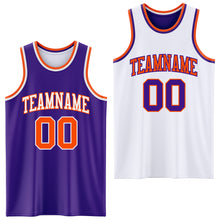 Load image into Gallery viewer, Custom Purple Orange-White Reversible Double Side Sublimation Basketball Suit Jersey
