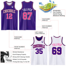 Load image into Gallery viewer, Custom Purple Pink Black-White Reversible Double Side Sublimation Basketball Suit Jersey
