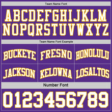 Load image into Gallery viewer, Custom Purple White-Gold Reversible Double Side Sublimation Basketball Suit Jersey
