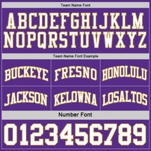 Load image into Gallery viewer, Custom Purple White-Old Gold Reversible Double Side Sublimation Basketball Suit Jersey
