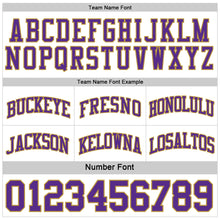 Load image into Gallery viewer, Custom Purple White-Old Gold Reversible Double Side Sublimation Basketball Suit Jersey
