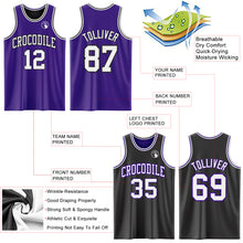 Load image into Gallery viewer, Custom Purple White-Black Reversible Double Side Sublimation Basketball Suit Jersey
