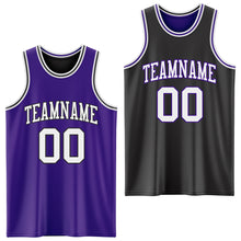 Load image into Gallery viewer, Custom Purple White-Black Reversible Double Side Sublimation Basketball Suit Jersey
