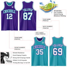 Load image into Gallery viewer, Custom Purple White-Teal Reversible Double Side Sublimation Basketball Suit Jersey
